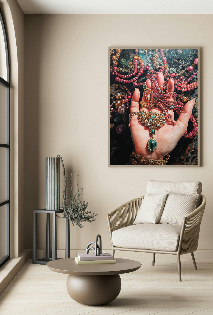 jewellery In Hand Painting Digital Printable Wall Art.