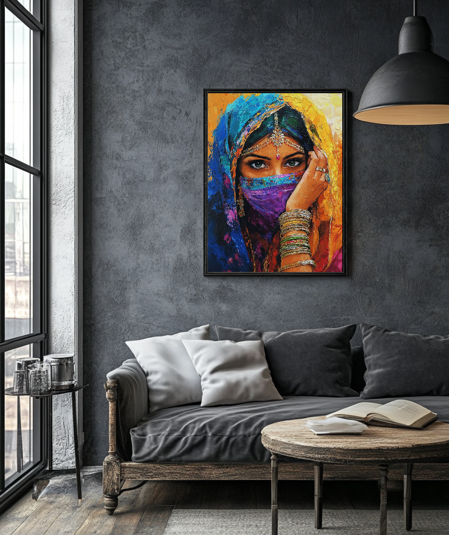 Rajasthani Women Painting Digital Printable Wall Art.