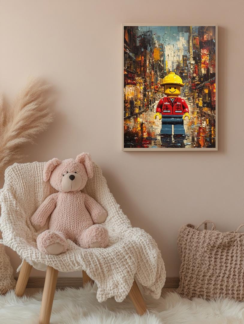Lego City Painting Digital Printable Wall Art.