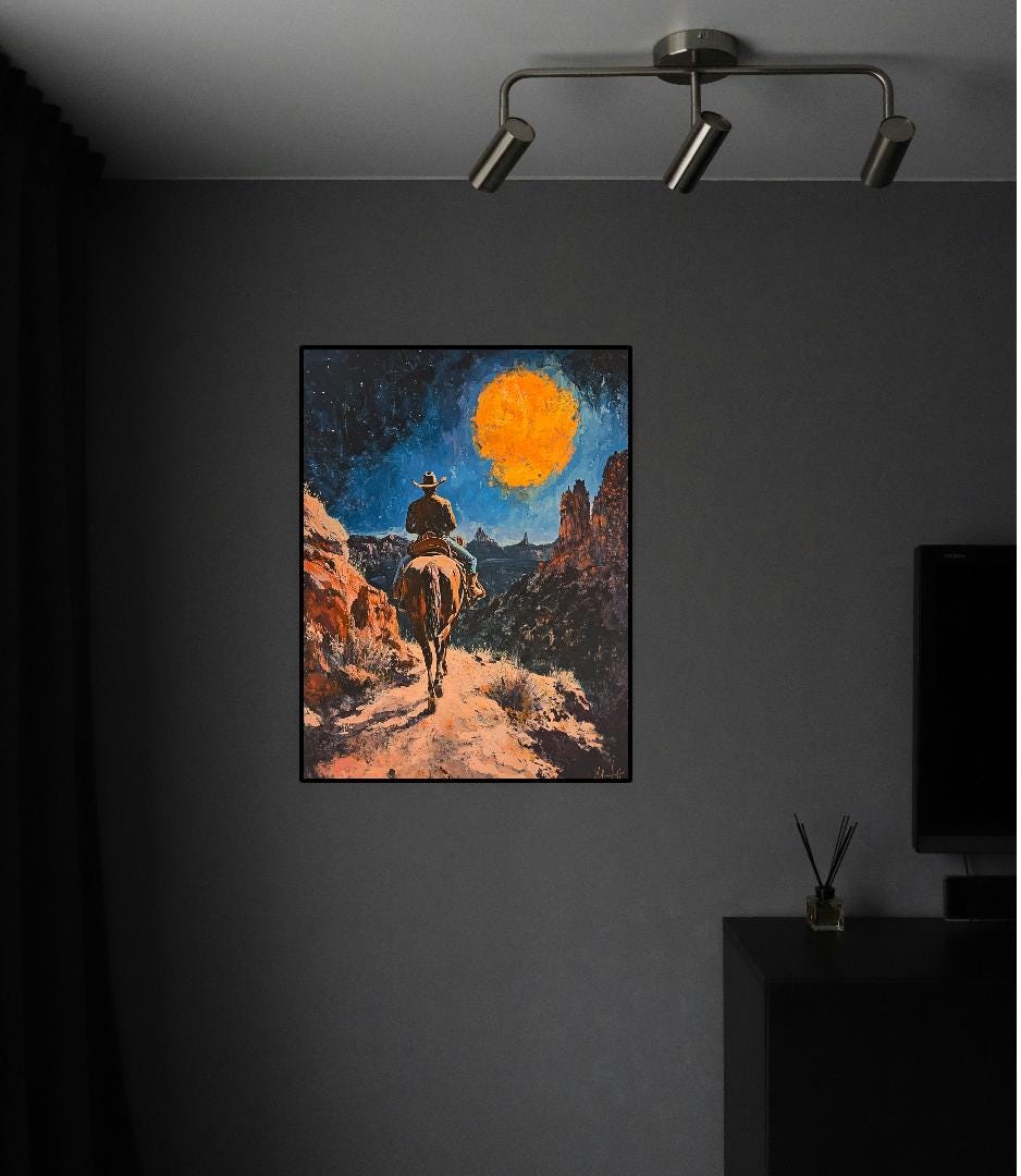 Horse And Rider Digital Printable Wall Art.