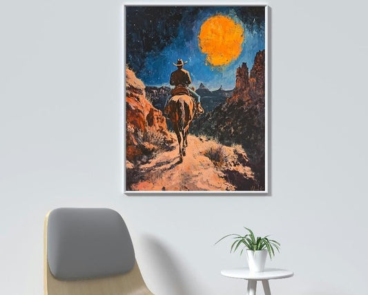 Horse And Rider Digital Printable Wall Art.