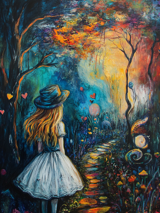 Alice In The Wonderland Painting Digital Printable Wall Art.