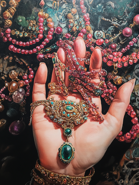 jewellery In Hand Painting Digital Printable Wall Art.