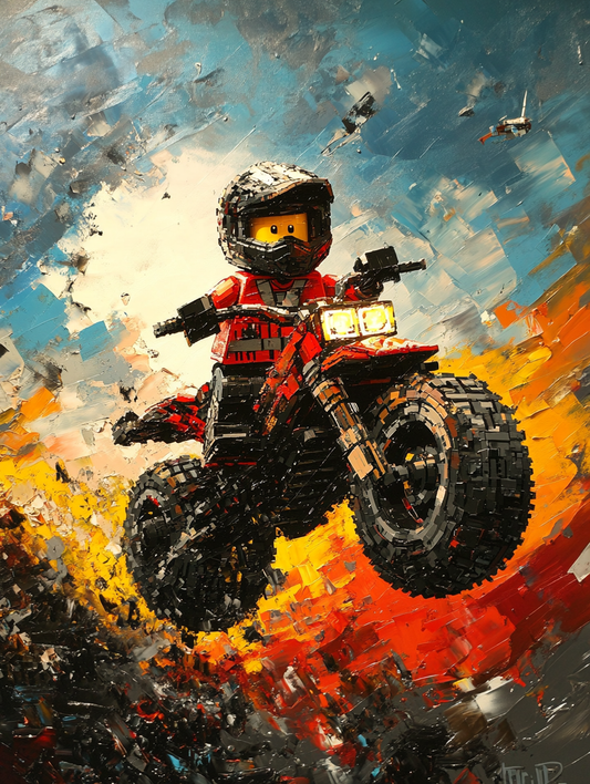 Lego Bike Painting Digital Printable Wall Art.