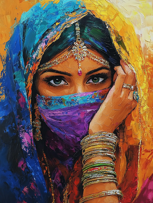 Rajasthani Women Painting Digital Printable Wall Art.