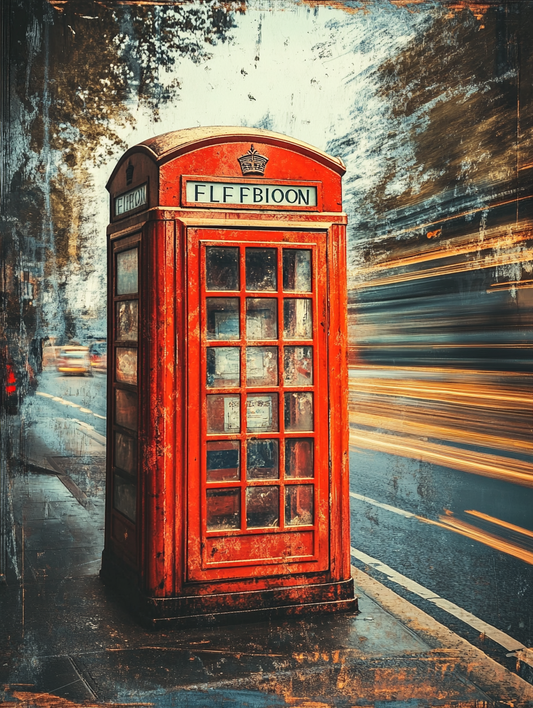 Telephone Booth Painting Digital Printable Wall art.