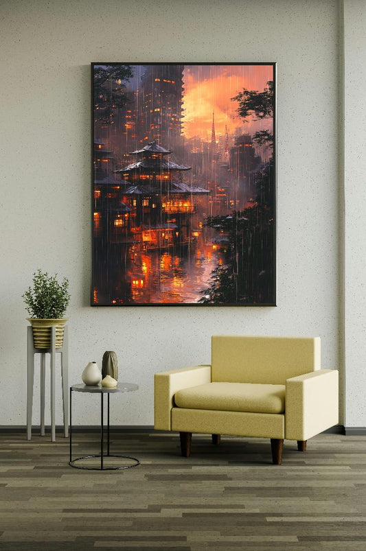 Rainy Weather Painting Digital Printable Wall Art.